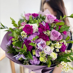 MD1423 花邊玫瑰  桃紅康乃馨